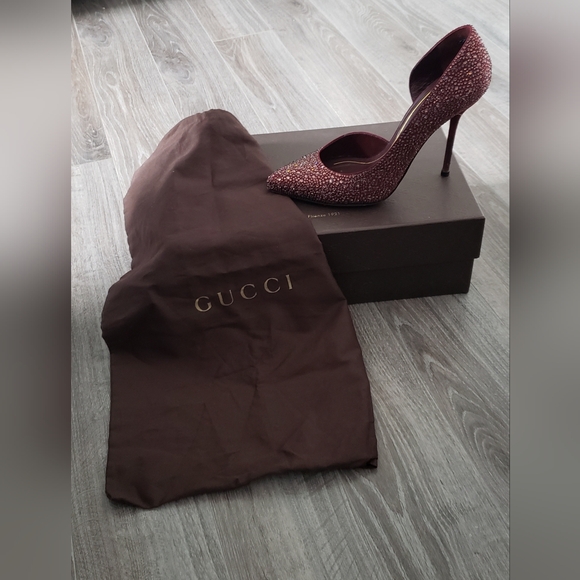 Gucci red glitter heel pumps - Picture 9 of 11